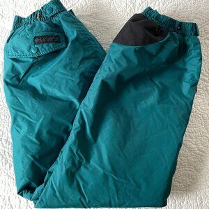Vintage 90s Columbia Women’s Snow Pants Teal Ski Snowboard Large Retro Neon
